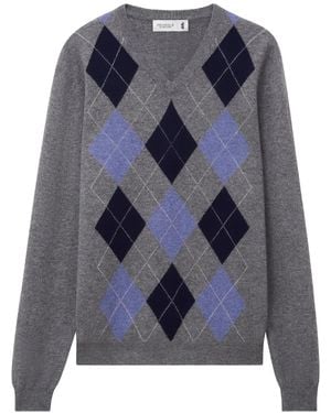 Pringle of Scotland Argyle Cashmere Sweater - Blue