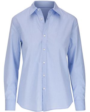 Nili Lotan Long-Sleeve Cotton Shirt - Blue