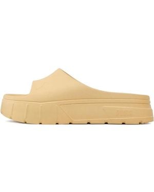 PUMA Mayze Stack Injex "Light Straw" slides - Neutro