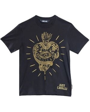 Just Cavalli Big Heart Graphic-Print T-Shirt - Blue