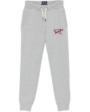 Superdry Pantalones de chándal con logo bordado - Gris