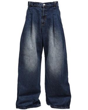 Natasha Zinko Pleated Wide-Leg Jeans - Blue