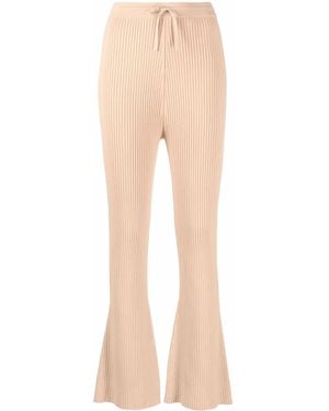 Nanushka Ribbed Knitted Trousers - Natural