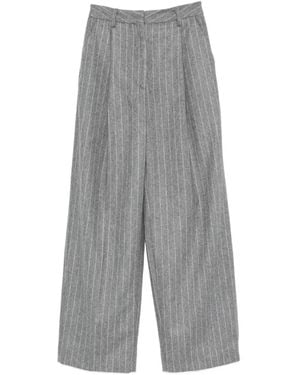 Thelatest E-Axel Pinstripe-Pattern Tailored Pants - Gray