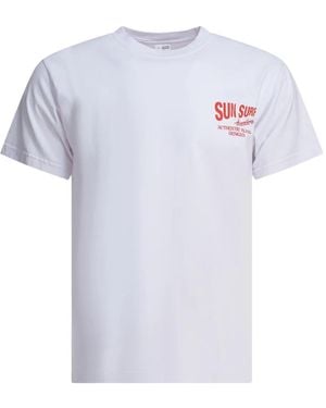 Sun Surf T-Shirt mit rundem Ausschnitt - Weiß