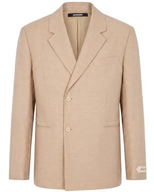 Jacquemus The Melo Logo-Patch Blazer - Natural