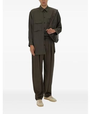 Lemaire Pantaloni Con Pieghe - Verde