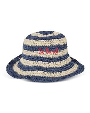 MC2 Saint Barth Polly Striped Sun Hat - Blue