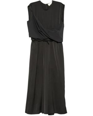 Litkovskaya Crossover-Panel Sleeveless Midi Dress - Black