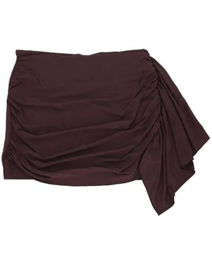 FEDERICA TOSI Ruched Draped Mini Skirt - Brown