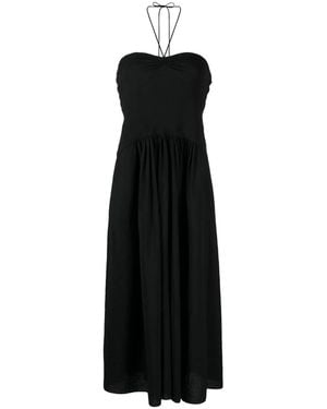 Vince Halterneck Pleated Dress - Black