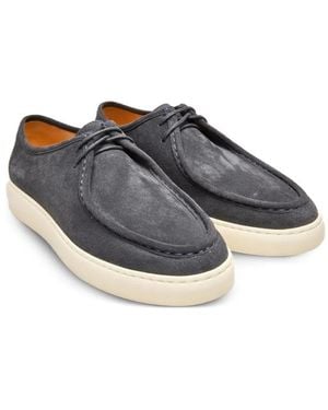 Poche Paris Lace-Up Suede Oxford Shoes - Grey
