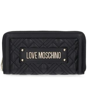 Love Moschino Quilted Logo-Plaque Wallet - Black