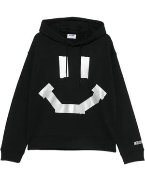 Moschino Tape-Motif Hoodie - Black