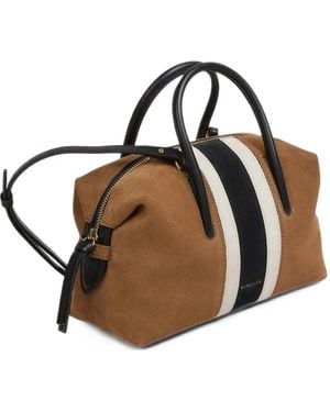 DeMellier Small The Stockholm Intarsia-Stripe Shoulder Bag - Brown