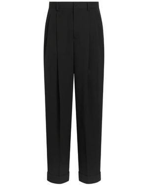 Dolce & Gabbana Wool Gabardine Trousers - Black