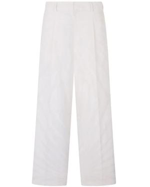 Roberto Cavalli Ray-Print Pants - White