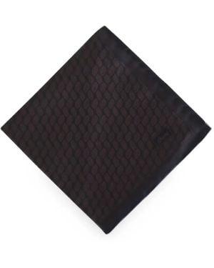 Brioni Geometric-Pattern Pocket Square - Black