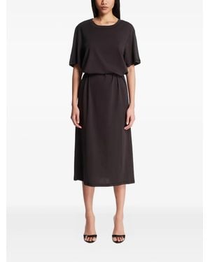 Lemaire Midikleid mit Bindegürtel - Schwarz