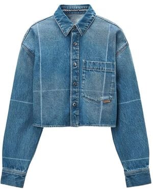 Alexander Wang Cropped Button-Down Shirt - Blue