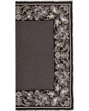 Balmain Paisley Print Scarf - Black