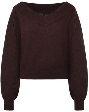 Pinko Cropped Wool Sweater - Brown