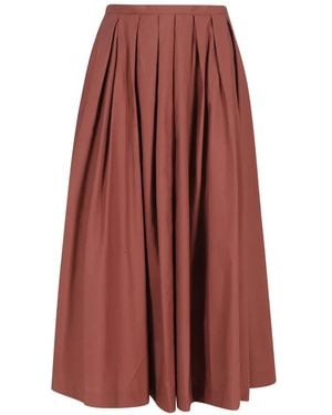 Roberto Collina Pleated Midi Skirt - Brown