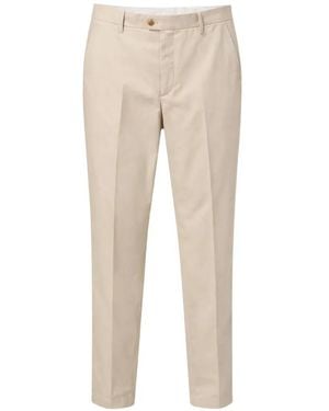 Franzese Collection Stefano De Martino Flat-Front Welt Trousers - Natural