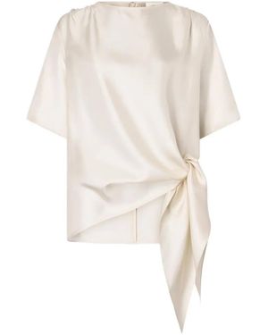 Loulou de Saison Mano Asymmetric Knotted Top - White