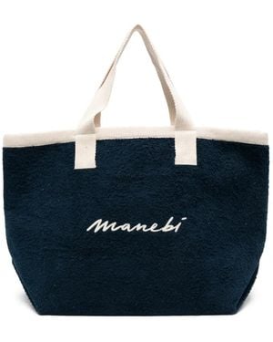 Manebí California Logo-Embroidered Tote Bag - Blue