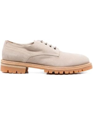 Eleventy Lace-Up Suede Derby Shoes - Pink