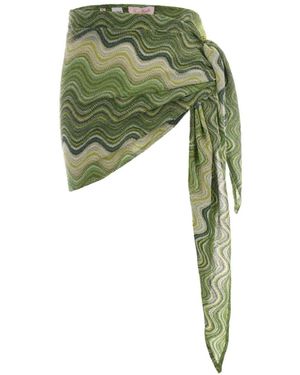 MC2 Saint Barth Sery Wave-Pattern Pareo - Green