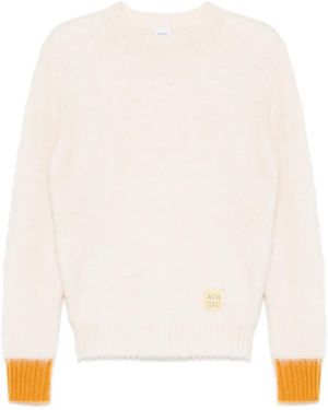 Aspesi Brushed-Wool Crew-Neck Jumper - Natural