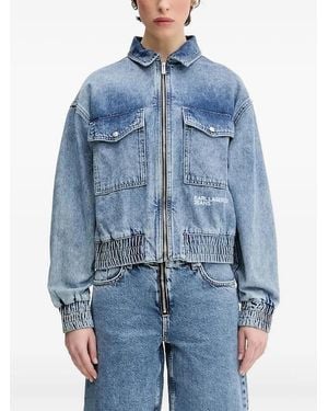 Karl Lagerfeld ジップアップ デニムジャケット - ブルー