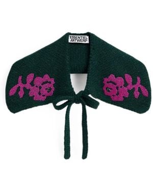 Essentiel Antwerp Bead-Embellished Floral-Motif Collar - Green