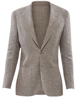 oger Woven Notch-Lapel Blazer - Grey