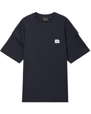 Alpha Industries Double-Layered Waffle-Knit T-Shirt - Blue