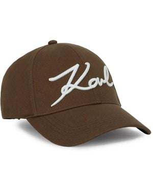 KARL LAGERFELD K/Signature Baseball Cap - Brown