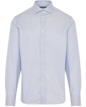 Canali Poplin Shirt - Blue