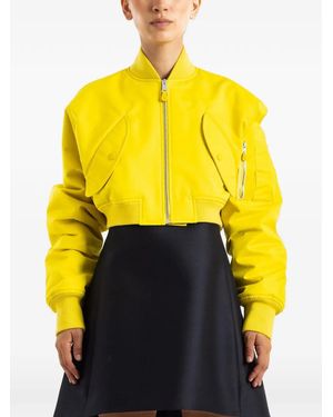 Balenciaga Cropped Bomber Jacket - Yellow