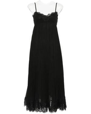Zimmermann Lace-Trim Pleated Dress - Black