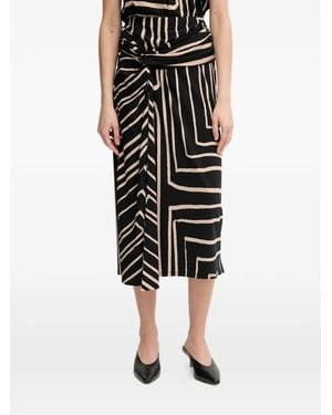 Joseph Ribkoff Falda Midi Con Motivo Geométrico - Negro