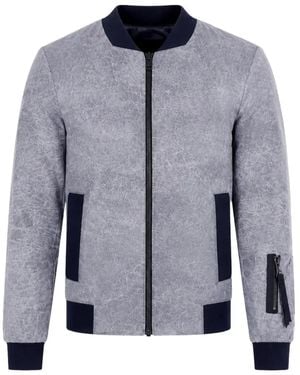 Nicolo' Beretta Textured-Finish Bomber Jacket - Blue