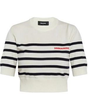 DSquared² Embroidered-Logo T-Shirt - White