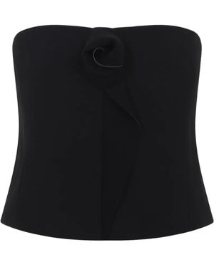 Giorgio Armani Silk Strapless Top - Black