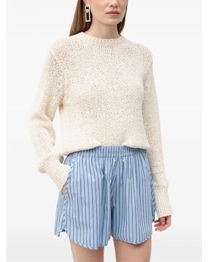 BOSS Vertical-Stripe Elasticated-Waist Shorts - Blue