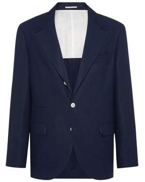 Brunello Cucinelli Linen Blazer - Blue