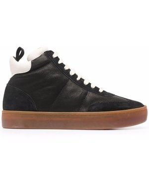 Officine Creative Kombined High-Top Leather Sneakers - Black