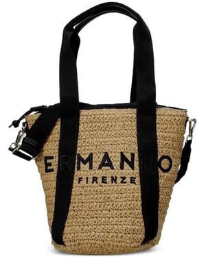 Ermanno Scervino Logo-Embroidered Tote Bag - Black