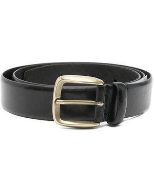 Aspesi Buckle Leather Belt - Black